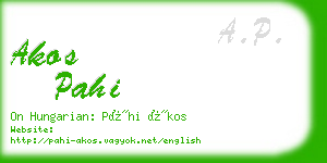 akos pahi business card